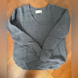 Aritzia Wilfred Free Charcoal V-Neck Sweater